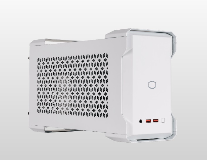  <b> MasterCase Series</b> Intel NUC 9 Extreme Compute Element Compatible<br>WHITE - Ultra Compact 7.9l, Steel/ ABS Plastic, 2x 92mm Slim PWM Fans, 1x ARGB  lighting strip, 1x ARGB controller  